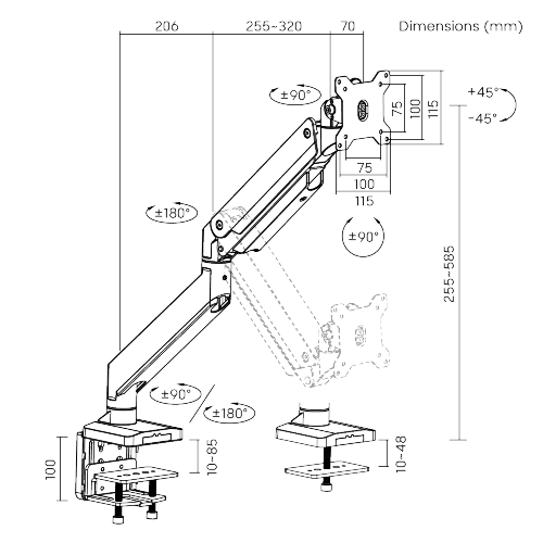 Articulating Surface Mount Arm | Nova Solutions