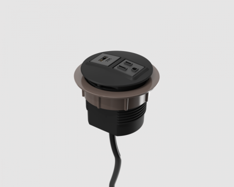 Round Flush Power/USB-Charging Center