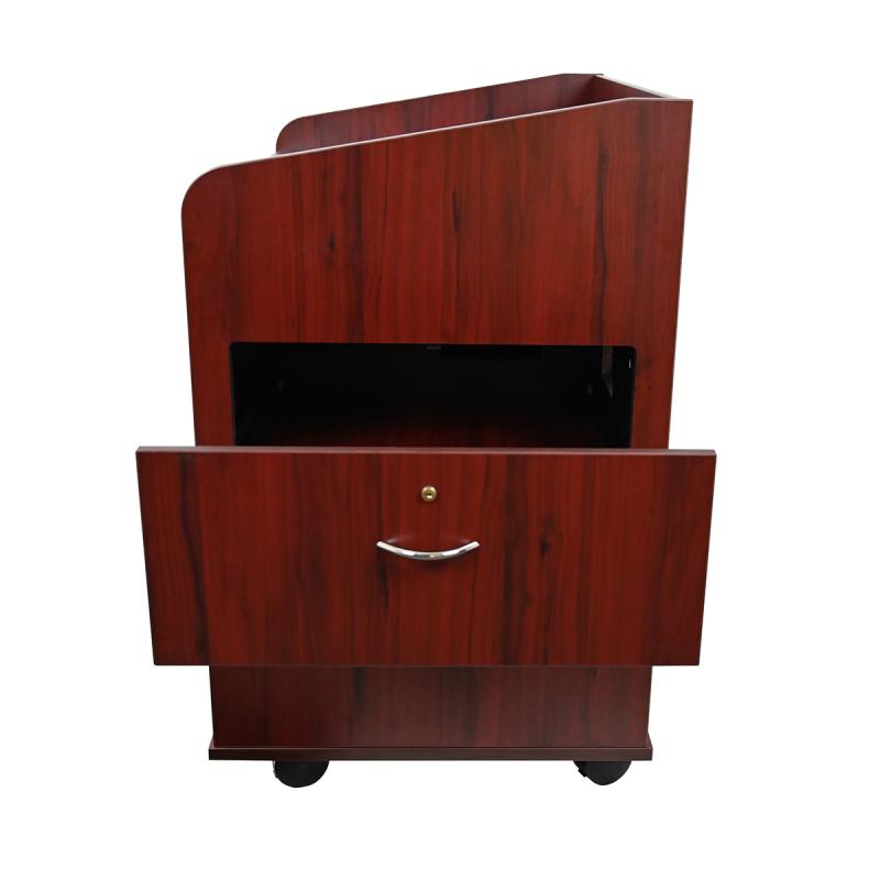 Standing Height Lectern Privacy Side Pull Out Shelf