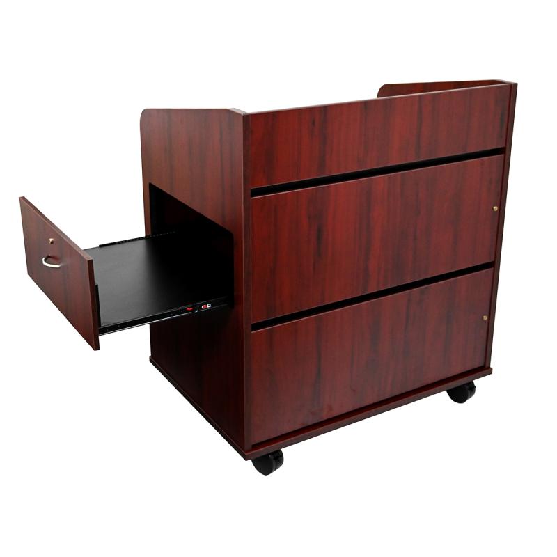 Standing Height Lectern Privacy Side Pull Out Shelf