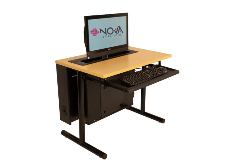 Computer Training Table w/ Trolley Monitor Lift