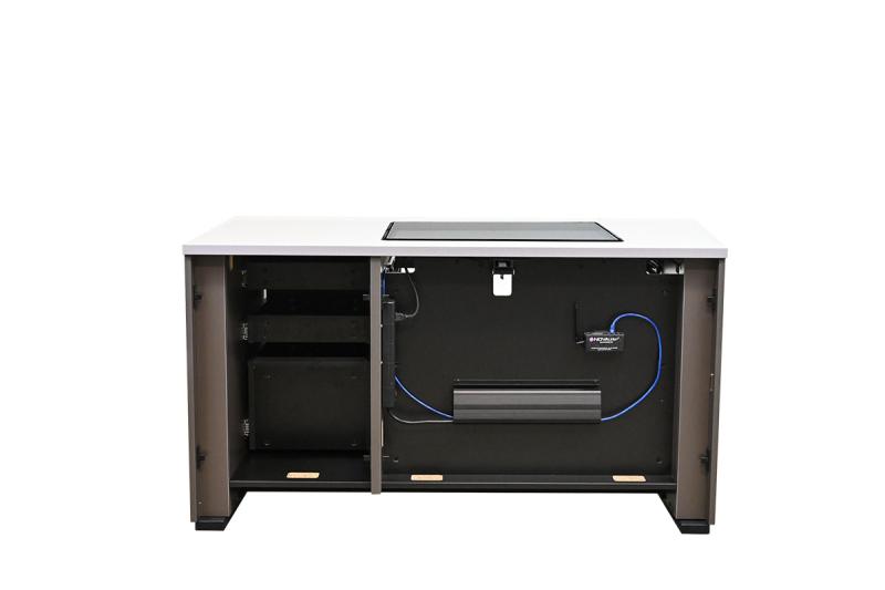 Sit-Stand-Pedestal-Downview-NoMods_Rear_Seated_FashionGreyWS_SlateGreyB